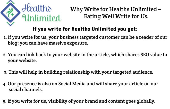Why Write for Healths Unlimited –  Eating Well Write for Us.
