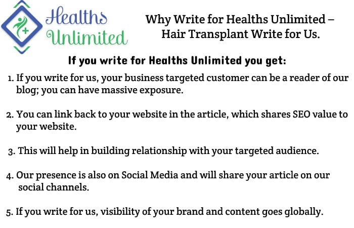 Why Write for Healths Unlimited –  Hair Transplant Write for Us.