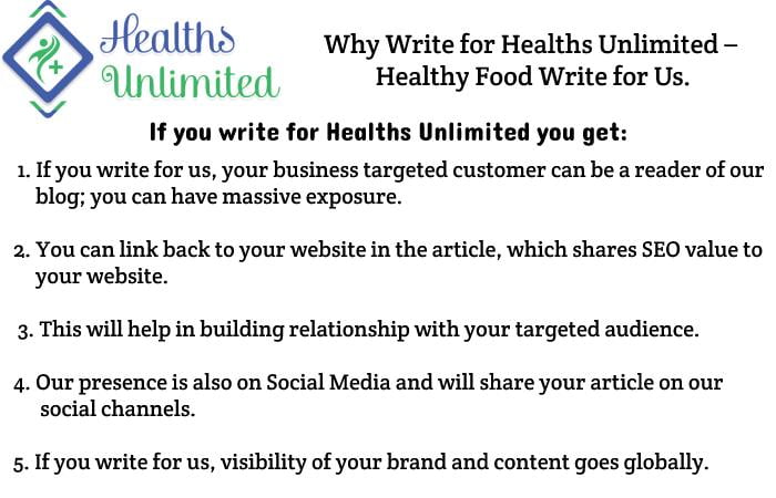 Why Write for Healths Unlimited –  Healthy Food Write for Us.